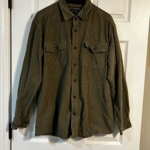 Olive Green wool blend Button-Up -very warm!